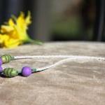 Purple And Green Chunky Bib Necklace Handmade