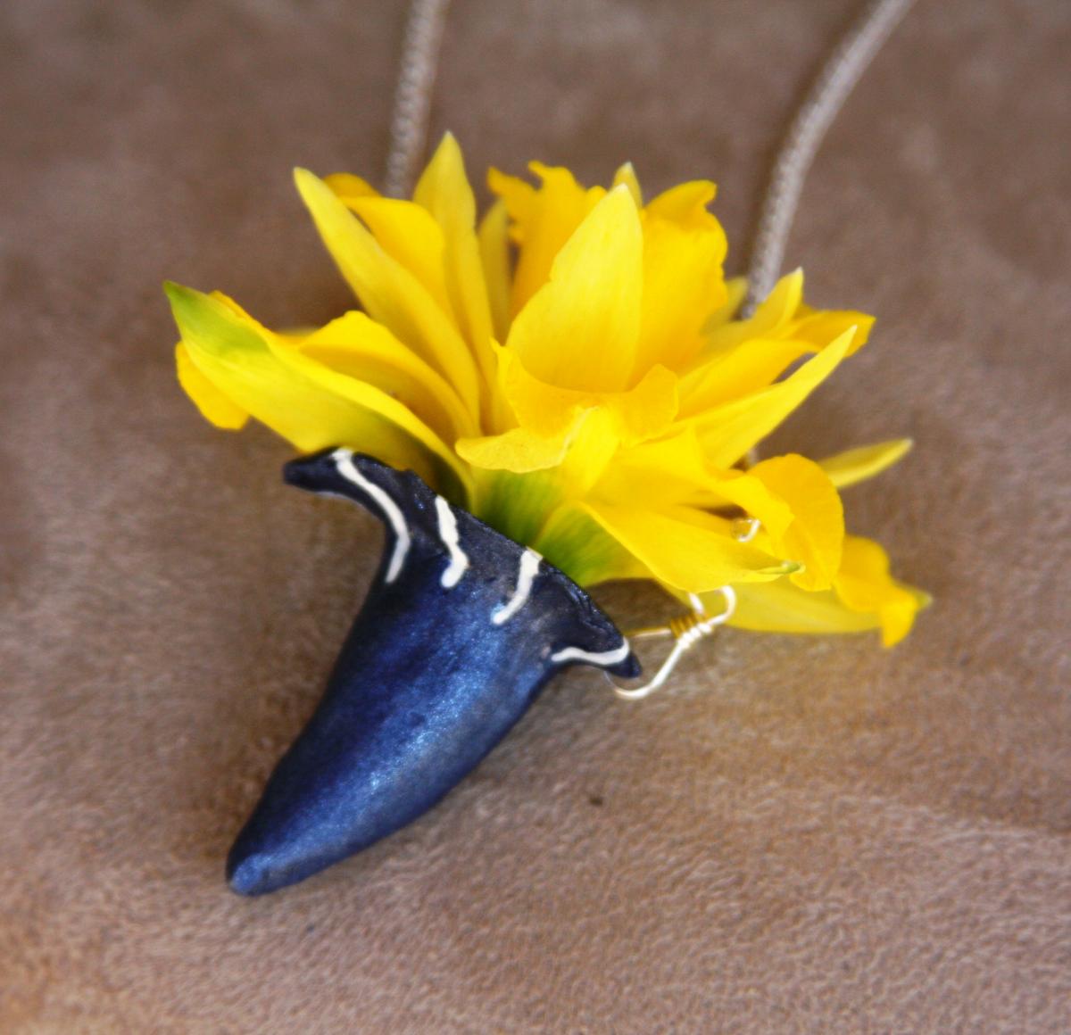 Wearable Botanical Planter Vase Necklace On A Silver Chain Handmade